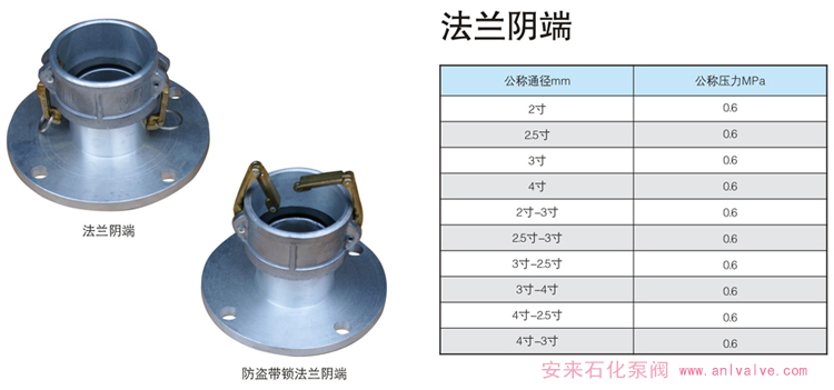 法兰阴端,防盗带锁法兰阴端