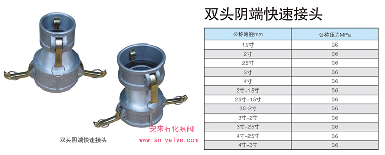 双头阴端快速接头